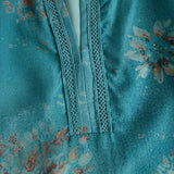 Blusa Vintage de Estilo Étnico com Debruns em Renda Floral