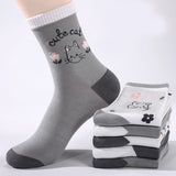 Pack de 5 Pares de Meias com Estampado de Gato