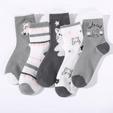 Pack de 5 Pares de Meias com Estampado de Gato