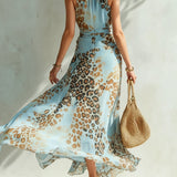 Delmina – Vestido glamoroso com estampa animal