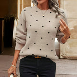Camisola de Malha Casual às Bolinhas