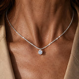 Colar "Eternity" com Zircónias em Ouro Branco