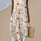 Josephine | Vestido Midi Floral Sem Mangas