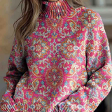 Mirabel | Camisola Gola Alta com Padrão Ornamentado