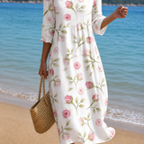 Vestido casual de mulher com estampado floral