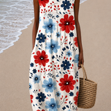 Gloria | Vestido Midi Floral Sem Mangas