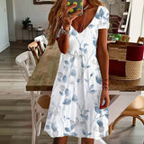 Vestido Casual com Estampado de Folhas