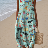 Daisy | Vestido Midi Estampado Sem Mangas