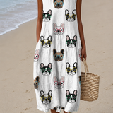 Verena | Vestido Midi Sem Mangas Divertido