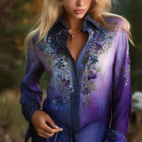 Camisa Vintage com Estampado Floral