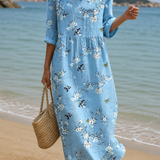 Vestido casual de mulher com estampado floral