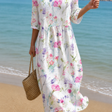 Vestido casual de mulher com estampado floral