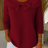 Tivella™ | Camisola com Laço e Decote Redondo