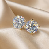 Brincos Cintilantes em Ouro Branco com Zircónia