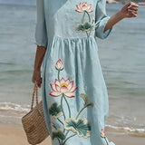 Vestido casual de mulher com estampado floral