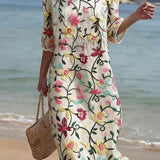 Vestido casual de mulher com estampado floral