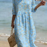 Vestido casual de mulher com estampado floral