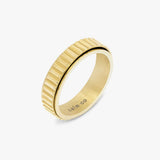 anel anti-ansiedade dourado com ranhuras
