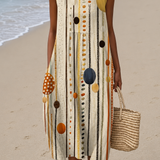 Rosalie | Vestido Midi Sem Mangas com Estampado Artístico