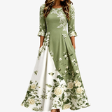 Vestido Longo Florido Verde