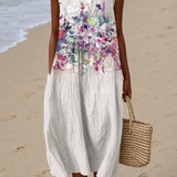 Lynette | Vestido Midi Floral Sem Mangas