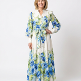 Harper | Vestido Maxi Floral de Manga Comprida com Botões à Frente