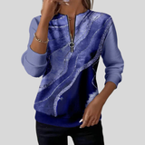 Saskia - Sweatshirt Meio Fecho com Estampado Vintage