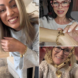 Pulseira de Coração Dourada com Berloque