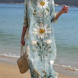 Vestido casual de mulher com estampado floral