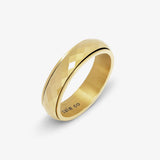 anel anti-ansiedade dourado com padrão minimalista