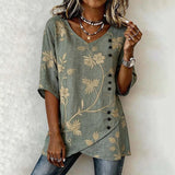 Blusa Vintage com Estampado Floral