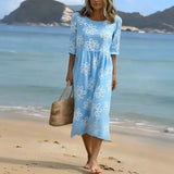 Vestido Vintage com Estampado Floral