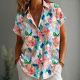 Camisa Vintage com Estampado Floral