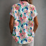 Camisa Vintage com Estampado Floral