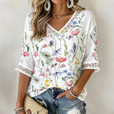 Blusa Vintage com Estampado Floral