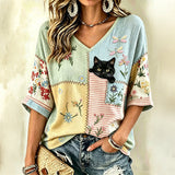 Blouse Vintage À Imprimé Floral