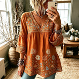 Blouse Vintage À Imprimé Floral