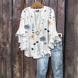 Blouse Vintage À Imprimé Floral