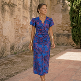 Wanda | Vestido Midi com Mangas Bufantes