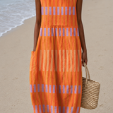 Orla | Vestido Midi Estampado Sem Mangas