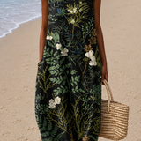 Ada | Vestido Midi Botânico Sem Mangas