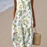 Marlow Fields | Vestido Midi Floral Sem Mangas