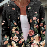 Kivara™ | Casaco de Malha Vintage Floral