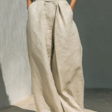 Joana Conjunto Elegante de Algodão e Linho