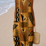 Melinda | Vestido Midi Geométrico Artístico
