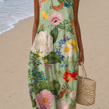 Rebecca | Vestido Midi Floral de Jardim Sem Mangas