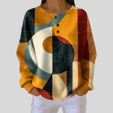 Winifred - Sweatshirt Waffle com Estampado Geométrico