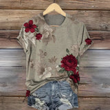 T-shirt Vintage com Estampado Floral
