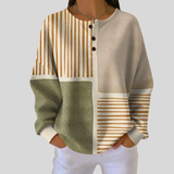 Elsie - Sweatshirt em Malha Waffle com Blocos de Cor