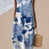 Deirdre | Vestido Midi Estampado Floral Sem Mangas